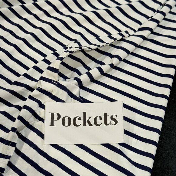 LANDS END Mariner Stripe Long Sleeve White Swim Rash Guard Tunic UPF50 Womens XL - Picture 9 of 11